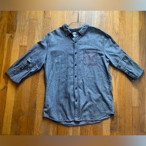 XL on the byas button up shirt
